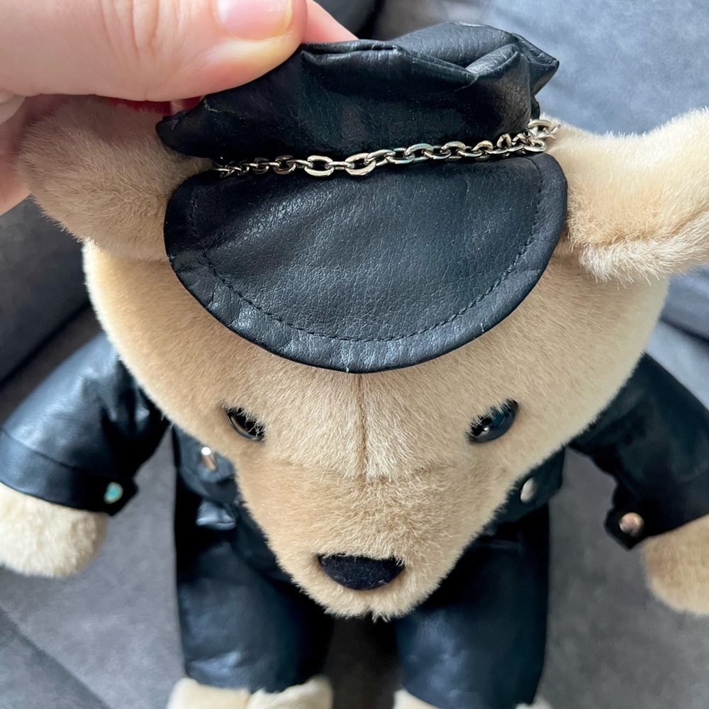 Ganz Vintage 1992 Marlo Brando Plush Teddy bear Stuffed Animal Biker Collectible - Picture 5 of 8